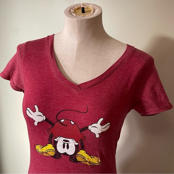 DISNEY Mickey Mouse Tee T-Shirt with V Neck - Picture 2 of 6